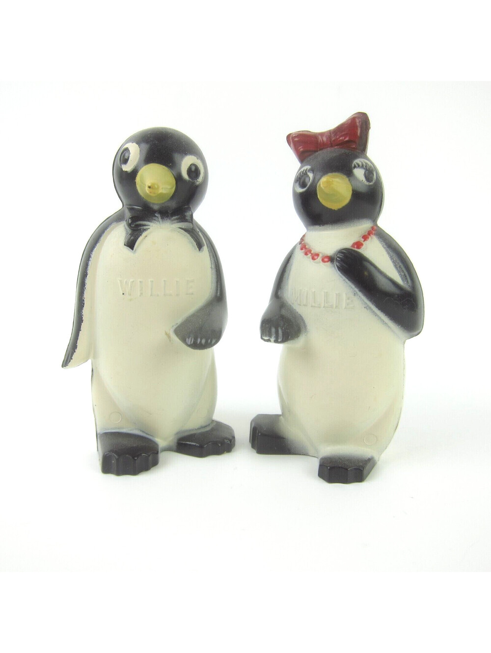 Vintage 1950s Kool Cigarettes Willie & Millie Penguin Salt & Pepper Shakers F&F